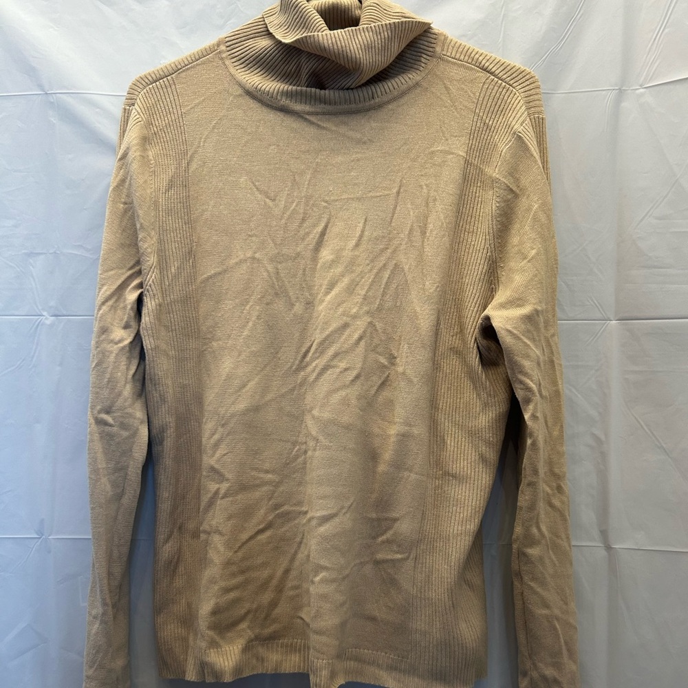 Merona Women’s Tan Long Sleeve Turtleneck Knit Sweater Sz XL 82% Rayon NWNT
